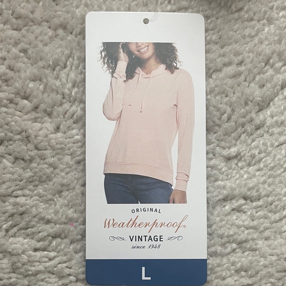 NWT Cozy Peach Knit Hoodie - Picture 6 of 6